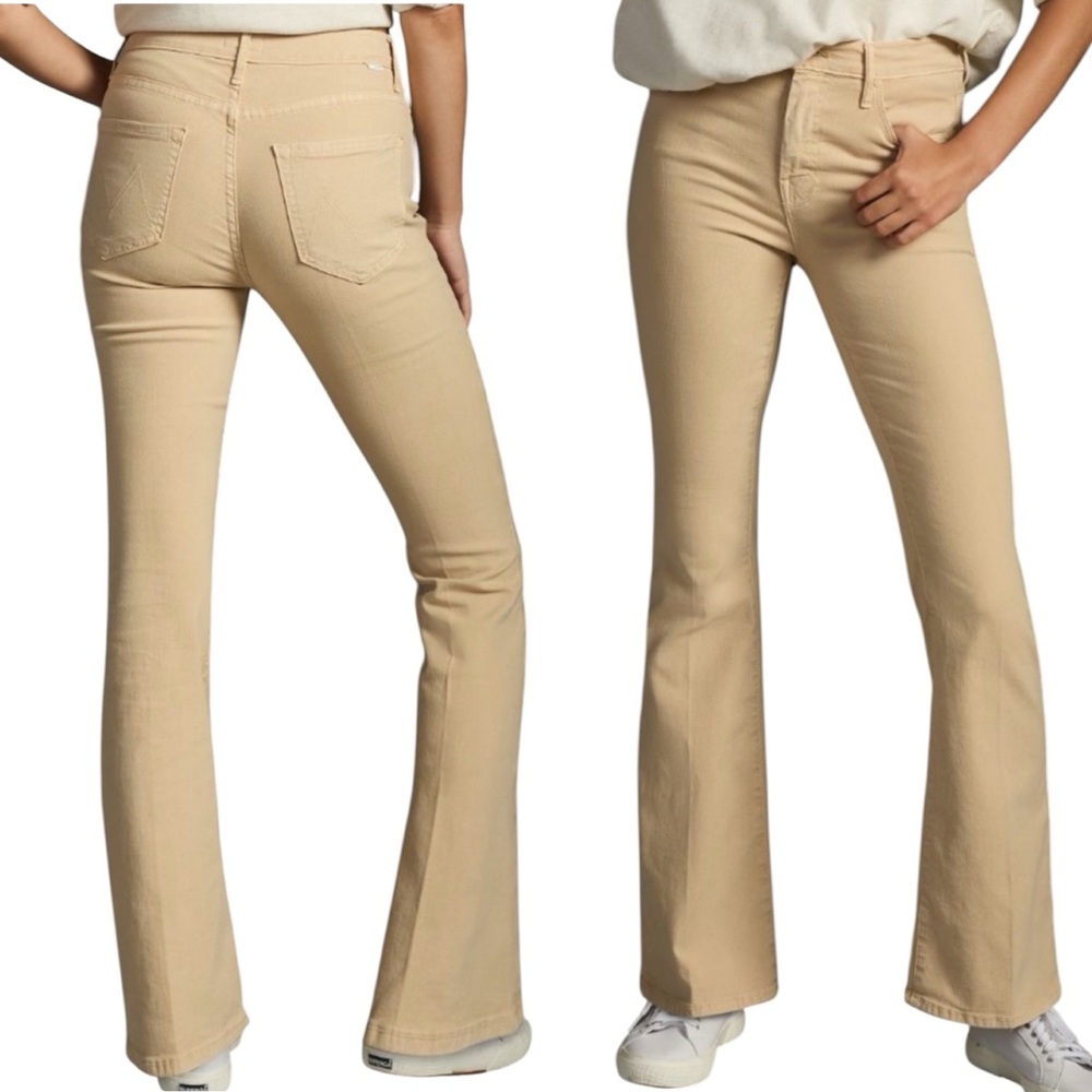 MOTHER High Waisted Weekender Skimp in Sand Beige 27 EUC